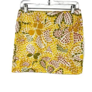 J. Crew Yellow and Green Mini Skirt